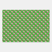 フットボールサンタズハット&スノーフレークカラフル ラッピングペーパーシート (正面3)