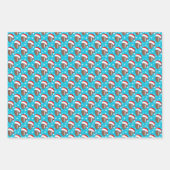 フットボールサンタズハット&スノーフレークカラフル ラッピングペーパーシート (正面)