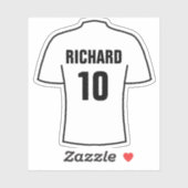 フットボールシャツデザインイン白 シール (シート)