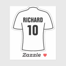 フットボールシャツデザインイン白 シール