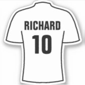 フットボールシャツデザインイン白 シール (正面)