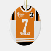 フットボールシャンジャージーオレンジホワイトブラックオーナメント セラミックオーナメント (右)