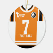 フットボールシャンジャージーオレンジホワイトブラックオーナメント セラミックオーナメント (左)