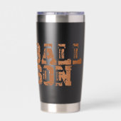 フットボールシーズンタイポグラフィ 保温保冷タンブラー (背面)