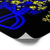 フットボールシーズン ゲームデイ フットボールママ ガール ブルーG ポスター (角)