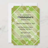 フットボールジャージーとピッチ誕生日パーティー 招待状 (裏面)