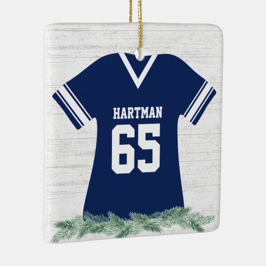フットボールジャージーカラー編集可能シャツ（写真付き） セラミックオーナメント (右)