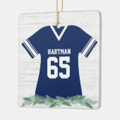 フットボールジャージーカラー編集可能シャツ(写真付き) セラミックオーナメント (左)