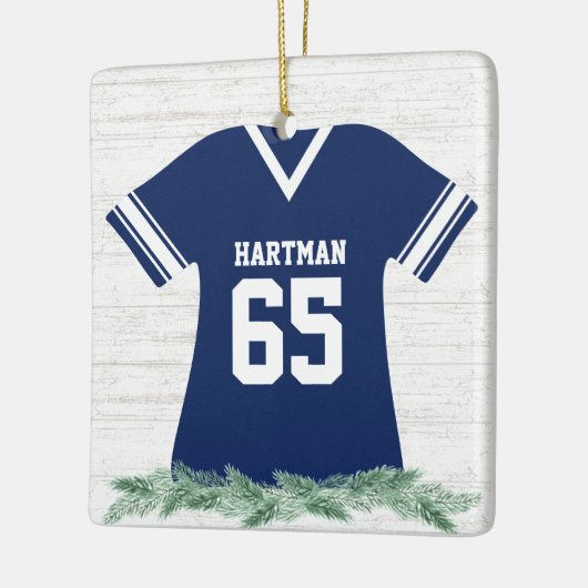 フットボールジャージーカラー編集可能シャツ（写真付き） セラミックオーナメント (左)