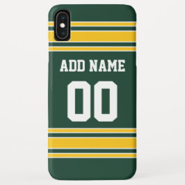 フットボールジャージーグリーン金ゴールド名前をカスタムする番号 iPhone 16 PLUSケース