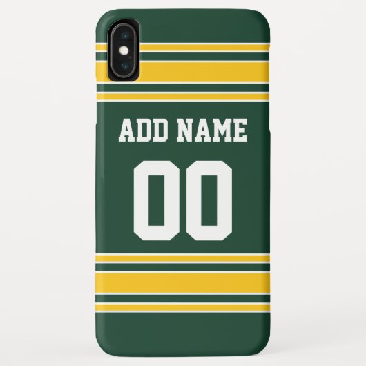 フットボールジャージーグリーン金ゴールド名前をカスタムする番号 Case-Mate iPhoneケース (裏面)
