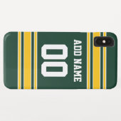 フットボールジャージーグリーン金ゴールド名前をカスタムする番号 Case-Mate iPhoneケース (裏面(横))