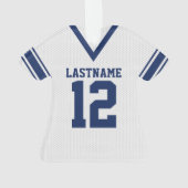 フットボールジャージーブルーホワイトユニフォームオーナメント オーナメント (裏面)