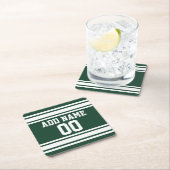 フットボールジャージー名前をカスタムする番号 スクエアペーパーコースター (インサイチュ)