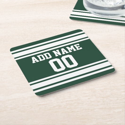 フットボールジャージー名前をカスタムする番号 スクエアペーパーコースター (アングル)