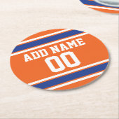 フットボールジャージー名前をカスタムする番号 ラウンドペーパーコースター (アングル)