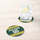 フットボールジャージー名前をカスタムする番号 ラウンドペーパーコースター (インサイチュ)