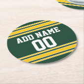 フットボールジャージー名前をカスタムする番号 ラウンドペーパーコースター (アングル)
