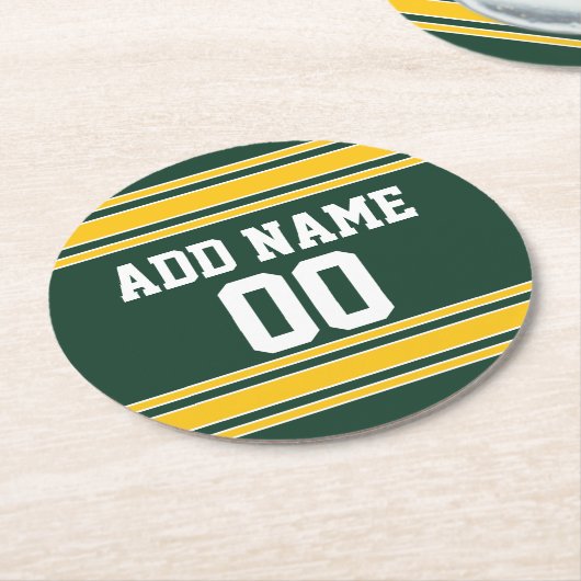 フットボールジャージー名前をカスタムする番号 ラウンドペーパーコースター (アングル)