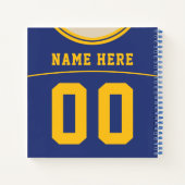 フットボールジャージー名前をカスタムする&ナンバー ノートブック (裏面)