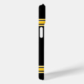 フットボールジャージー – ブラック金ゴールドスポーティストライプズ Case-Mate iPhoneケース (裏面 / 右)