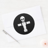 フットボールスカルサッカー選手カッコいいスポーツ ラウンドシール (封筒)