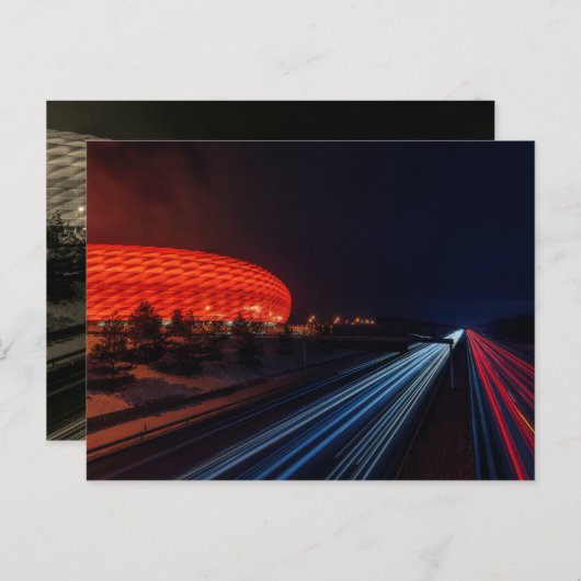 フットボールスタジアムの郵便はがき ポストカード (正面/裏面)