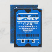 フットボールスプラッタバー（ユダヤ教の）バル・ミツバーパーティーカード 招待状 (正面/裏面)