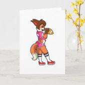 フットボールスポーツでの狐 カード (黄色い花)