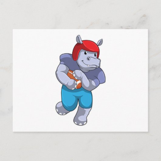 フットボールスポーツのヒッポ ポストカード (正面)