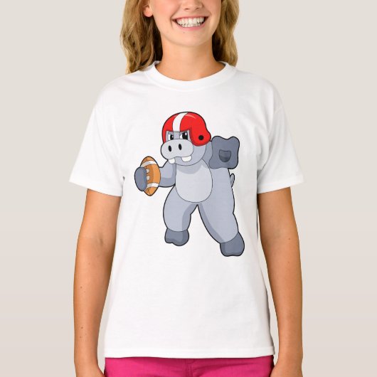 フットボールスポーツのヒッポ Tシャツ (正面)