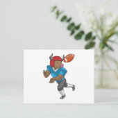 フットボールスポーツのブルー ポストカード (スタンド正面)