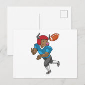 フットボールスポーツのブルー ポストカード (正面/裏面)