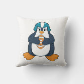 フットボールスポーツのペンギン クッション (裏面)
