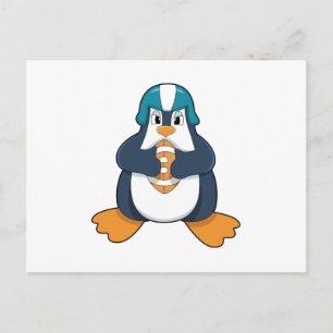 フットボールスポーツのペンギン ポストカード