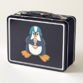フットボールスポーツのペンギン メタルランチボックス (裏面)