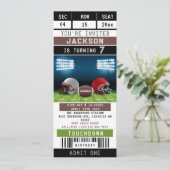 フットボールスポーツチケット誕生日招待状 招待状 (スタンド正面)