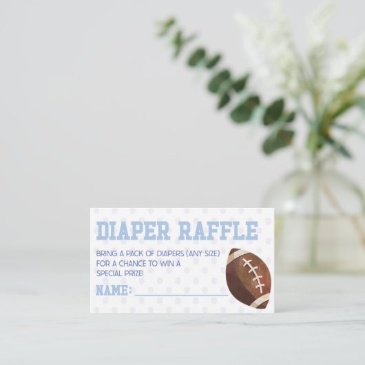 フットボールスポーツベビーシャワーオムツラッフル エンクロージャーカード (スタンド正面)