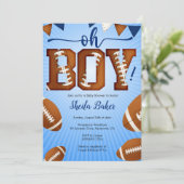 フットボールスポーツベビーシャワー招待状- Oh Boy 招待状 (スタンド正面)