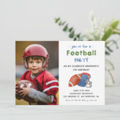 フットボールスポーツ子供の誕生日フォト招待状 案内状 (スタンド正面)