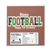 フットボールスポーツ誕生日キャンディバーラッパ好み ノートパッド (正面)