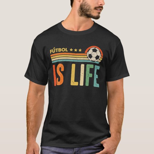 フットボールズライフサッカーラバーサッカーおもしろいヴィンテージ Tシャツ (正面)