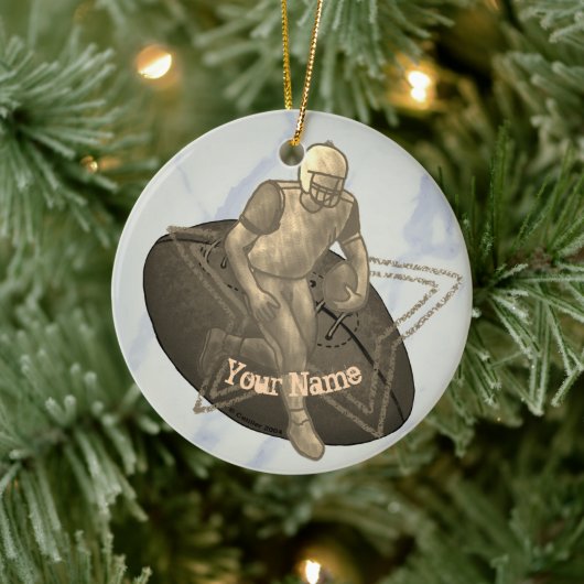 フットボールタッチダウンカスタムオーナメント セラミックオーナメント (ツリー)
