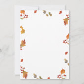 フットボールタッチダウン小さな足指の秋の赤ちゃんシャワー 招待状 (裏面)