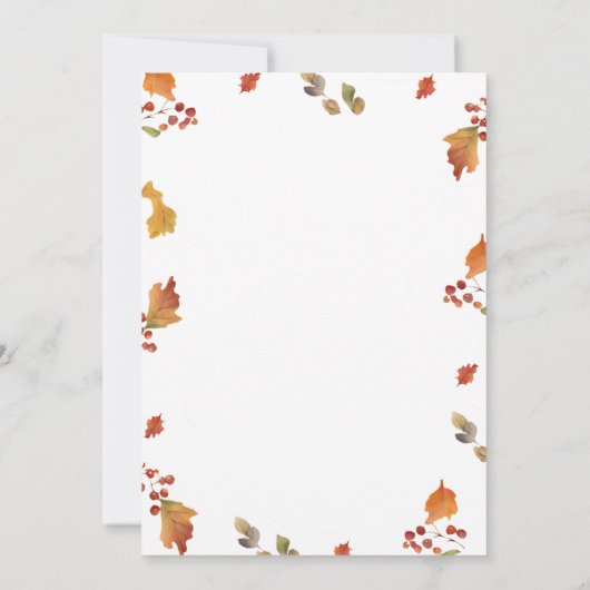 フットボールタッチダウン小さな足指の秋の赤ちゃんシャワー 招待状 (裏面)