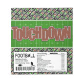 フットボールタッチダウン誕生日キャンディバーラッパー ノートパッド (正面)