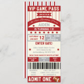 フットボールチケット誕生日招待状 招待状 (正面/裏面)