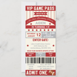フットボールチケット誕生日招待状 招待状