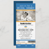 フットボールチケット ブライダルシャワー 招待状 (正面/裏面)