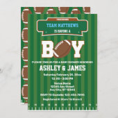 フットボールチームの男の子ベビーシャワー 招待状 (正面/裏面)